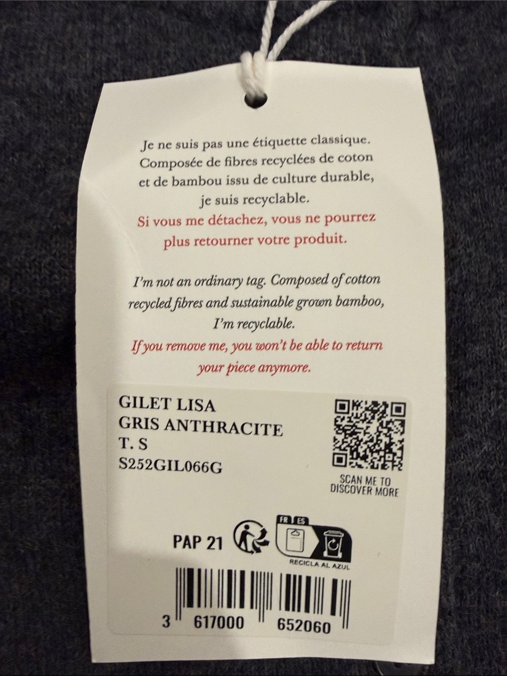 NWT Sezane Lisa Cardigan Charcoal Grey S - Picture 10 of 14